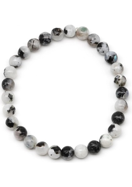 Ay Taşı Doğal Taş Bileklik 6 mm Yuvarlak Kesim