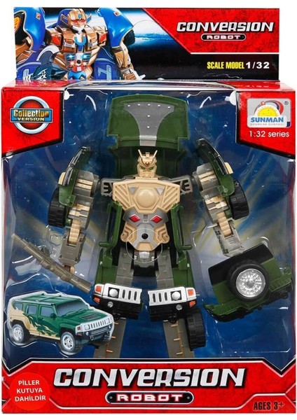 Bfs 1:32 Sesli ve Işıklı Dönüşebilen Robot