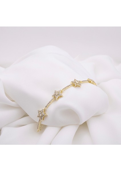 Altın Düş Taş Yıldızlı Bileklik