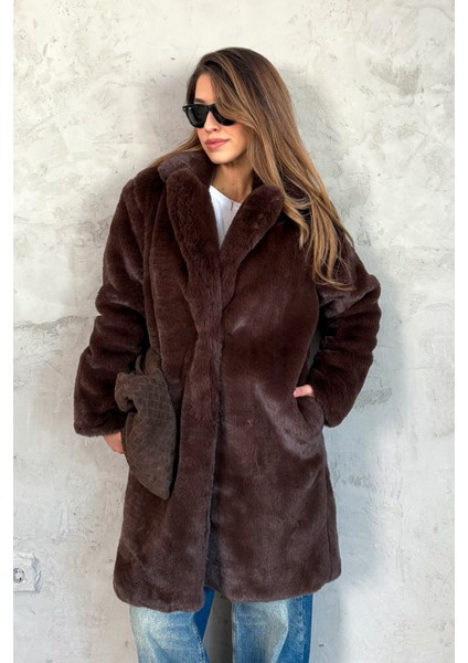 Kadın Uzun Kürk Kaban 99451 fırsatları