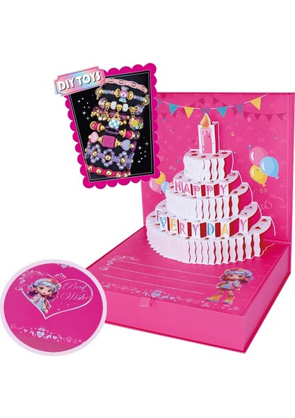 Pasta Şeklinde Hediye Kutulu Takı Bileklik Boncuk Dıy Seti