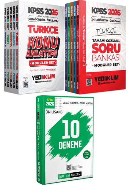 Kpss 2026 Ortaöğretim Ön Lisans Konu Soru Modüler Set - 2026 Kpss Ön Lisans Çözümlü 10 Deneme