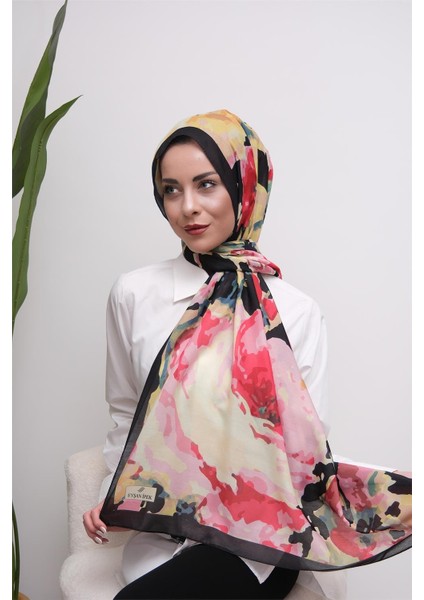 Watercolor Floral Desenli Dijital Soft Şal