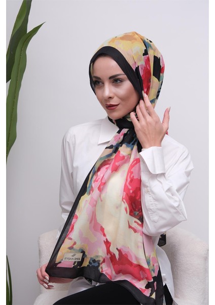 Watercolor Floral Desenli Dijital Soft Şal fiyatları