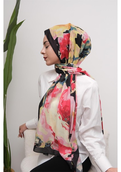 Watercolor Floral Desenli Dijital Soft Şal modelleri