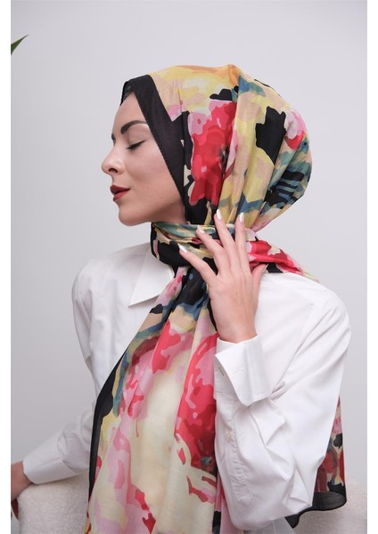 Watercolor Floral Desenli Dijital Soft Şal fırsatları