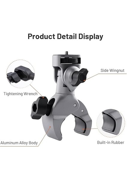 Pro 2/x5/x4 Için Pgytech Caplock Süper Kelepçe Montaj Alüminyum Alaşımlı Braketi Aksiyon Kamera Aksesuarları Için 1/4 Inç Vidalı Sağlam Yengeç Kelepçesi indirimleri