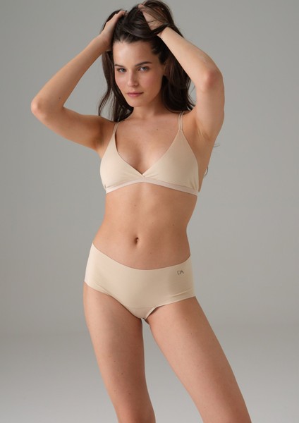 Kadın Ten Lazer Kesim Dikişsiz Invisible Külot Slip 6163