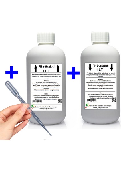 1 Lt Ph Up/ Yükseltici + 1 Lt Ph Down/düşürücü Hidroponik ve Sıvı Gübre ve Sıvı Besin Için