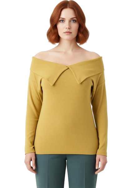 Kadın Carmen Yaka Pamuklu Kaşkorse Bluz Rahat Kesim ve Şık Detaylar Kaliteli Şık Rahat Modern fiyatları