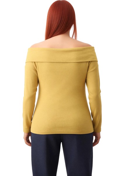 Kadın Carmen Yaka Pamuklu Kaşkorse Bluz Rahat Kesim ve Şık Detaylar Kaliteli Şık Rahat Modern modelleri