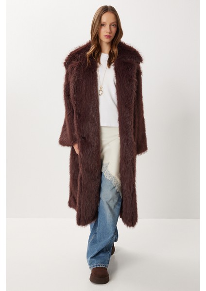 Uzun Suni Kürk Kaban LFG0169 Mürdüm