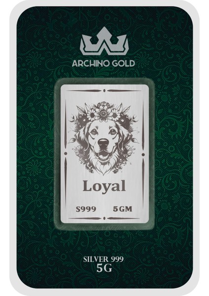 Sadakatin ve Dostluğun Simgesi Olan Vefalı Köpek Temalı Hediyelik 5 Gram 999 Ayar Gümüş KÜLÇESI-761