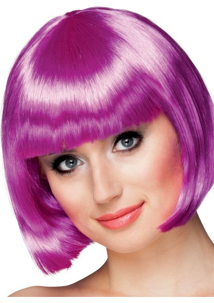 Mor Renk Parti Peruğu Küt Saç (5067)