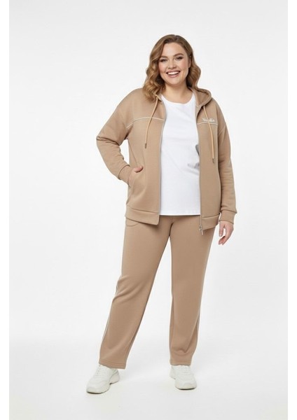 Kadın Büyük Beden Uzun Kollu Modal Kumaş Kapüşonlu Eşofman Takımı 8220-26 (4338K) fiyatları