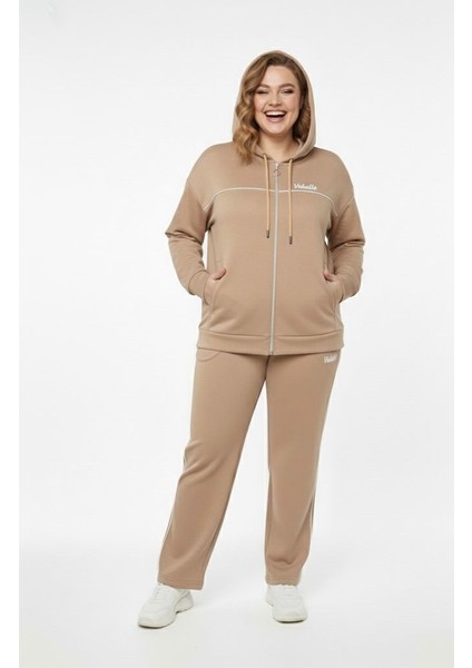 Kadın Büyük Beden Uzun Kollu Modal Kumaş Kapüşonlu Eşofman Takımı 8220-26 (4338K) modelleri