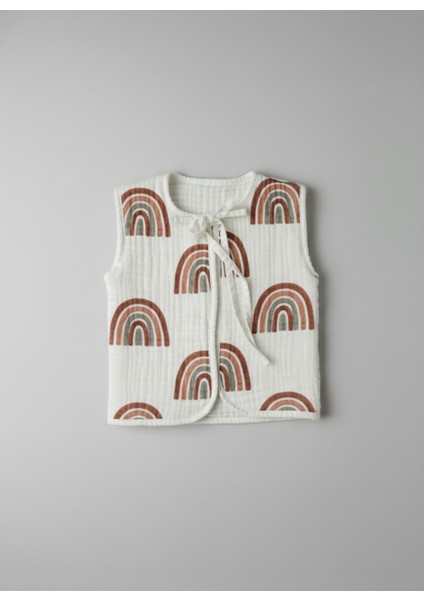 Yelek Unisex Bebek %100 Organik Pamuk 4 Kat Müslin Desenli Kolsuz Bağcıklı Bebek Yelek fiyatları