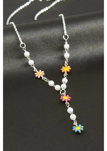 Papatya Mineli Inci Y Kolye