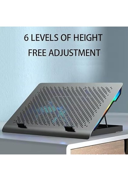 Şok Soğutma Profesyonel Dizüstü Bilgisayar Notebook Soğutucu Laptop Stand Işıklı Oyuncu Laptoplarına Özel Tek Büyük Fanı Ile Hızlı Soğutma 2 USB Giriş S601 fırsatları