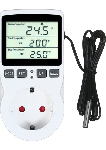 Dijital Termostat LCD Fiş Isıtma Soğutma Sensörlü Zamanlayıcı Teraryum Akvaryum Tianzerun (Yurt Dışından)