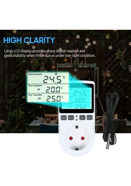 Dijital Termostat LCD Fiş Isıtma Soğutma Sensörlü Zamanlayıcı Teraryum Akvaryum Tianzerun (Yurt Dışından) modelleri