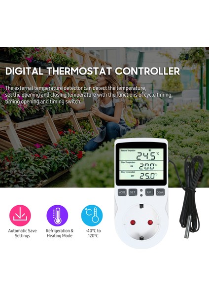 Dijital Termostat LCD Fiş Isıtma Soğutma Sensörlü Zamanlayıcı Teraryum Akvaryum Tianzerun (Yurt Dışından) fırsatları