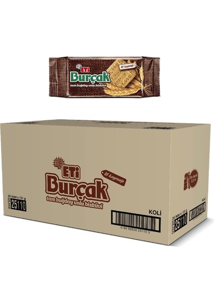 Eti Burçak Tam Buğday Unlu Bisküvi 131 G x 24 Adet modelleri