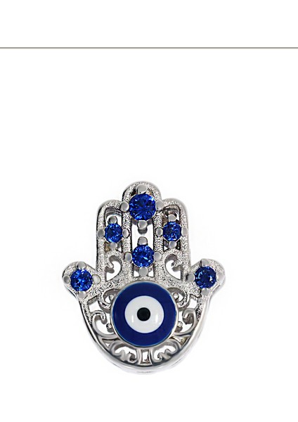 Kadın Fatma Ana Eli Model Nazar Boncuğu Detay Gümüş Charm