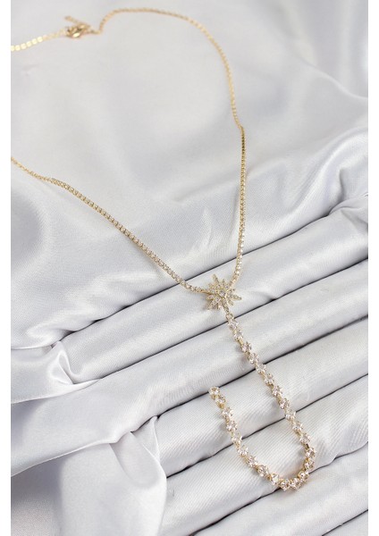 Bfs Pirinç Zirkon Taşlı Kutup Yıldızı Model Gümüş Renk Y Kolye fiyatları