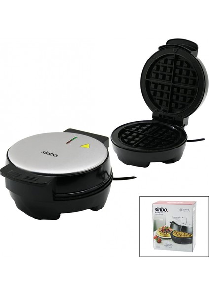 Belçika Waffle Makinesi Elektrikli 4 Waffle - Yapışmaz Döküm Plaka Paslanmaz Çelik Üst Kaplama SSM-2591 (K95)