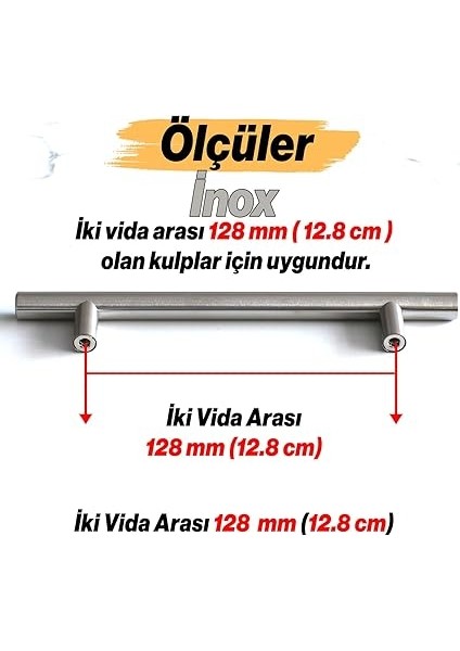 Adet Pürüzsüz 128 mm Inox Metal Dolap Dolabı Mobilya Mutfak Çekmece Kapak Kulbu Kulpu Kulpları fiyatları