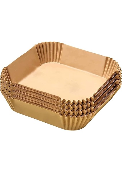 Airfryer Pişirme Kağıdı 50 Adet Kare Fırın Tepsisi Yanmaz Yapışmaz Gıda Parşömeni Sıcak Hava Fritözü Aksesuarı