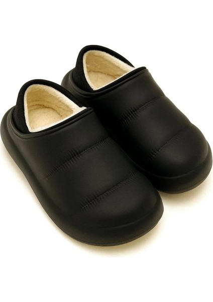 Peluş Içi Yünlü Kışlık Panduf Siyah Çocuk Ev Terliği modelleri