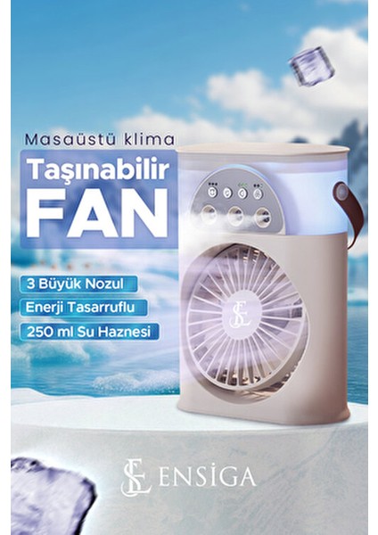 Masaüstü Klima Fanı Ultrasonik Atomizasyon 4.5W Enerji Tasarruflu 3 Hızlı Ayar