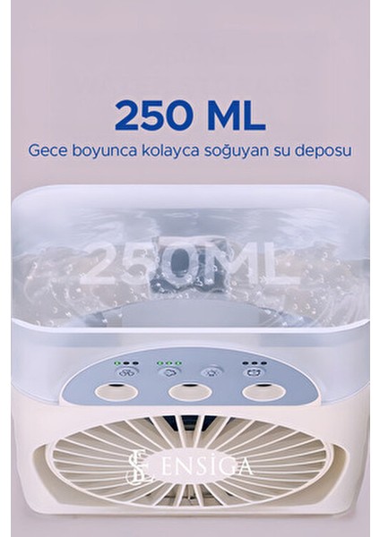 Masaüstü Klima Fanı Ultrasonik Atomizasyon 4.5W Enerji Tasarruflu 3 Hızlı Ayar