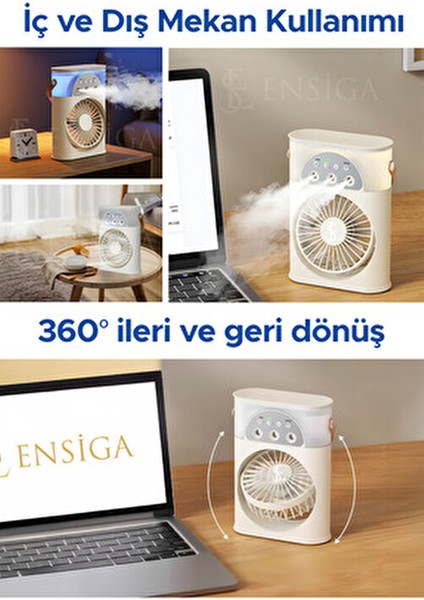 Masaüstü Klima Fanı Ultrasonik Atomizasyon 4.5W Enerji Tasarruflu 3 Hızlı Ayar