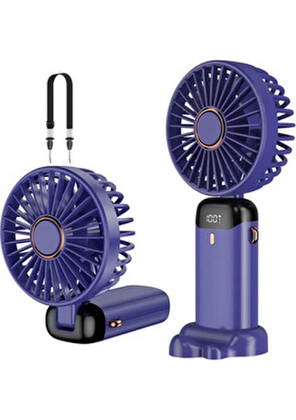 Mini Klima Şarjlı El Fanı 5 Kademeli Hız LED Göstergeli Parfümlü Serinletici