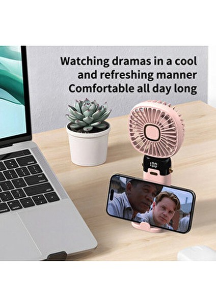 Mini Klima Şarjlı Vantilatör Seyahat ve Kamp İçin LED Göstergeli 5W Güçlü Serinletici