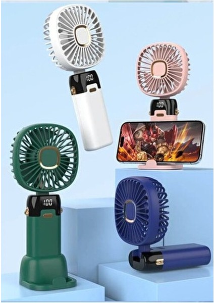 Mini Klima Şarjlı Vantilatör Seyahat ve Kamp İçin LED Göstergeli 5W Güçlü Serinletici