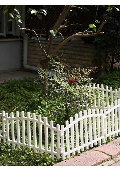Boy Çift Yönlü Dekoratif Separatör Beyaz Yüksek Plastik Bahçe Çit
