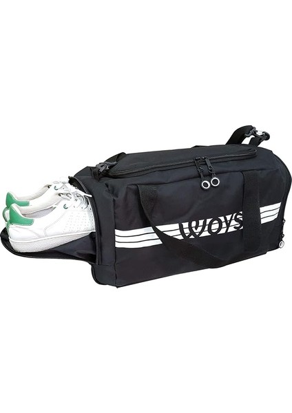 Omuz Askılı Siyah Renk Sporcu Çantası - Ayakkabı ve Termos Bölmeli