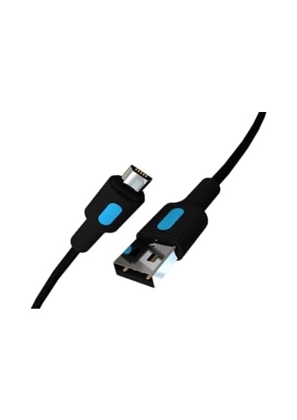 Micro USB Hızlı Şarj Kablosu (Siyah + Mavi/siyah Uç) (150 Cm) modelleri