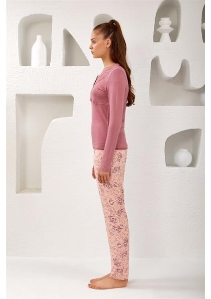 Kadın Dantelli Viskon Pijama Takım - 10762 modelleri