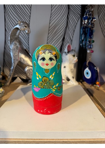 Ahşap Büyük 6'lı Matruşka Biblo
