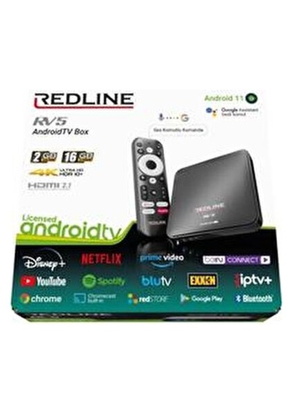 RV5 4K Android TV Box Android 11 16 GB Depolama HDMI Bağlantı Özelliği ile