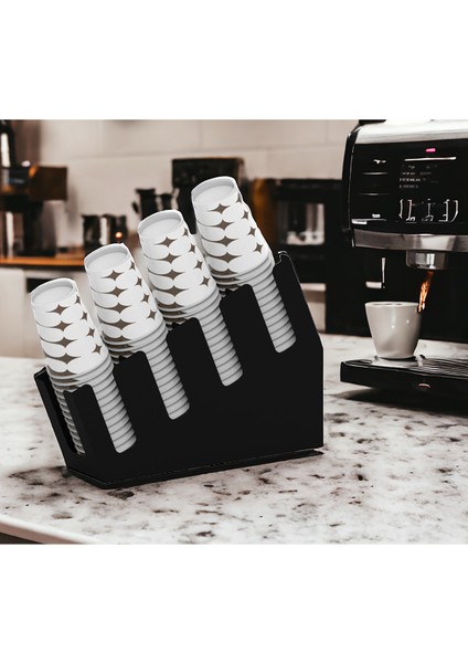 4 Bölmeli Kademeli Karton Bardak Standı - 8 Oz Bardak Uyumlu Pleksi fırsatları