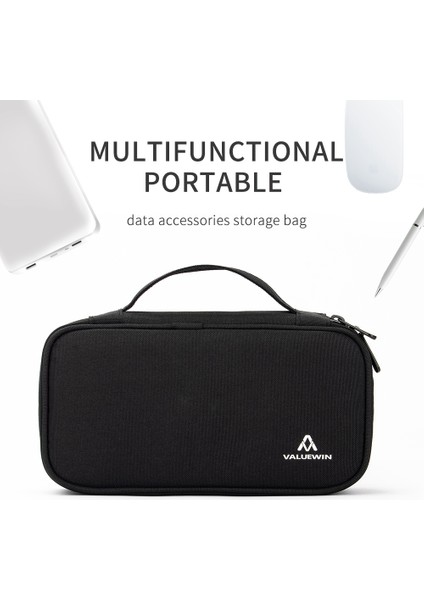 Valuewın MD089 Dijital Aksesuar Çantası, Veri Kablosu, Taşınabilir Şarj Cihazı, Saklama Kutusu, Telefon, Fare Taşıma Çantası, Boyut: S - Siyah (Yurt Dışından) fiyatları