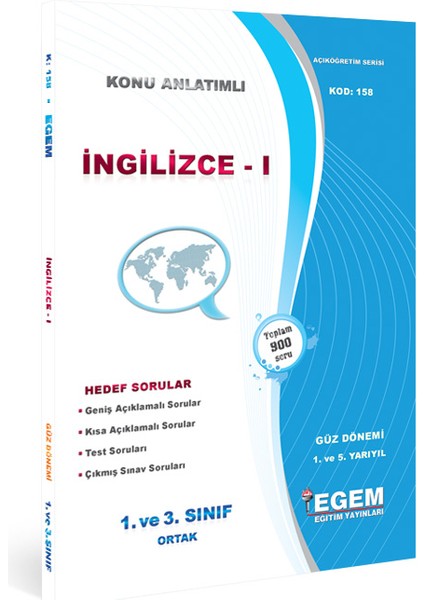 Aöf 1. Sınıf Ingilizce I Güz Dönemi Konu Anlatımlı Soru Bankası