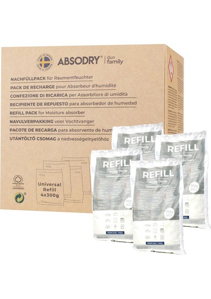 Absodry Duo Family Series 3 Dehumidifiers (Refill, 300 Grams (4-Pack))