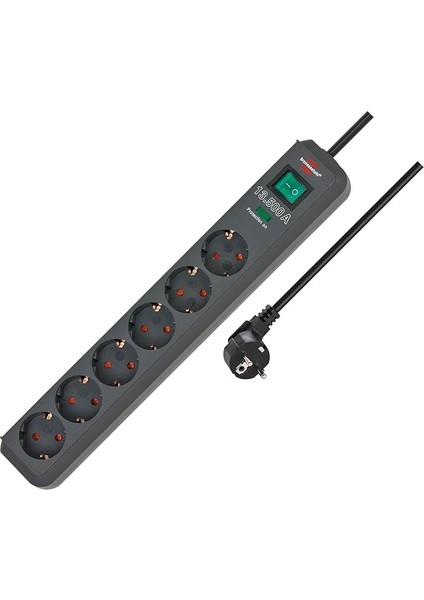 Eco-Line Çoklu Priz, Yüksek Gerilim Korumalı, Gri, 1159700015